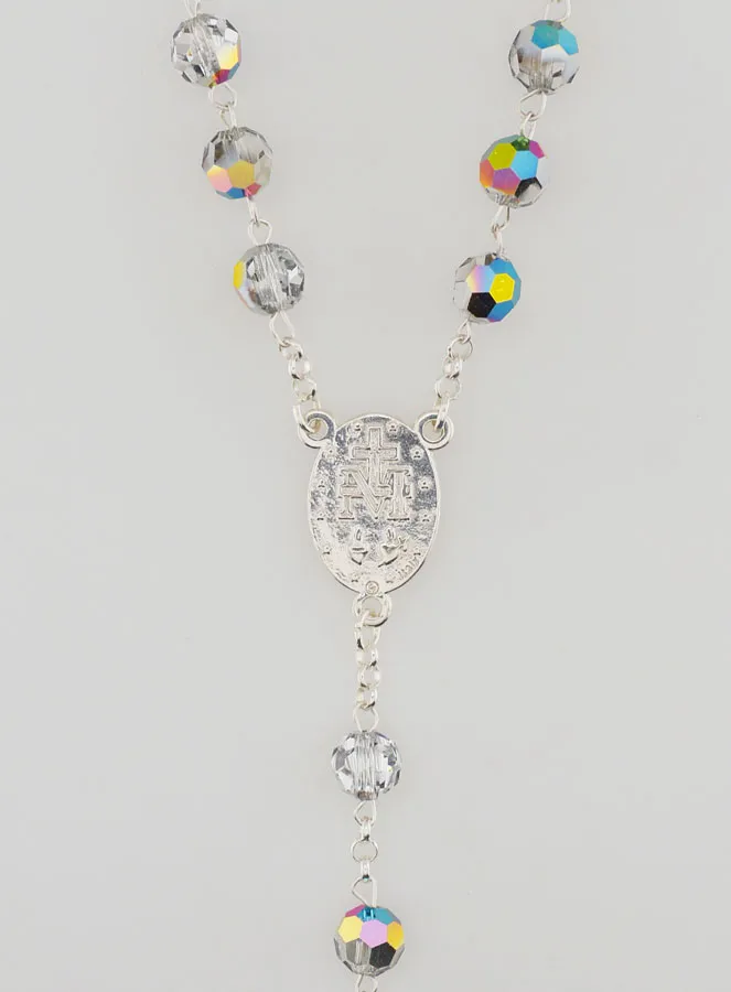 Rozenkrans Maria Wonderdadige 925 Zilver en Kristal (pic 4)