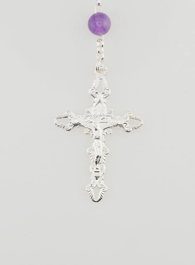 Rozenkrans Maria Wonderdadige - Amethist en 925 Zilver (pic 3)