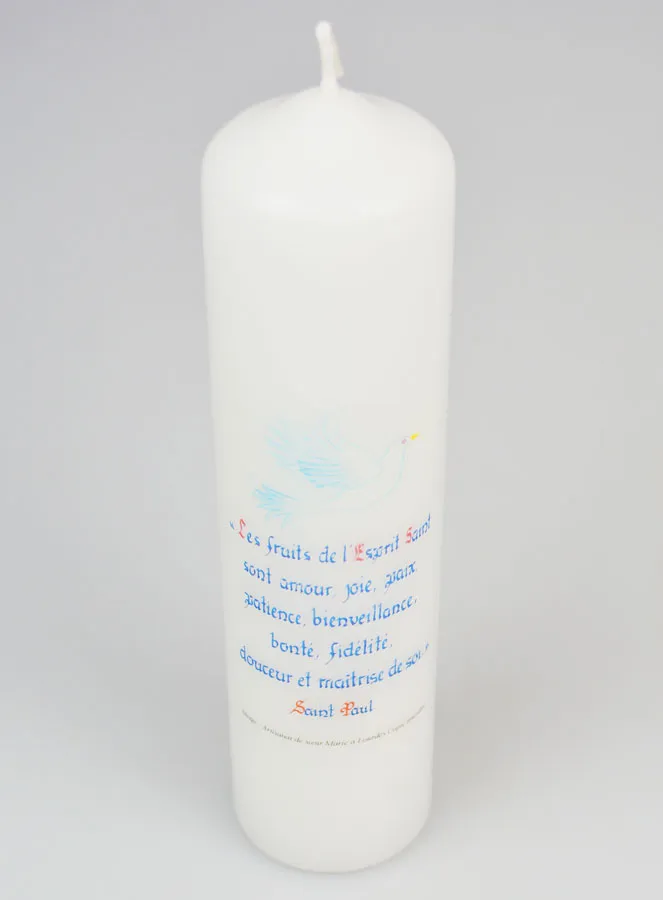 Kaars Vormsel De vruchten van de Heilige Geest - 20cm (pic 2)