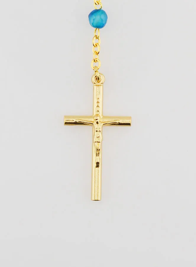 Rozenkrans Wonderdadige Medaille van Agaat - Goudkleurige Ketting (pic 3)