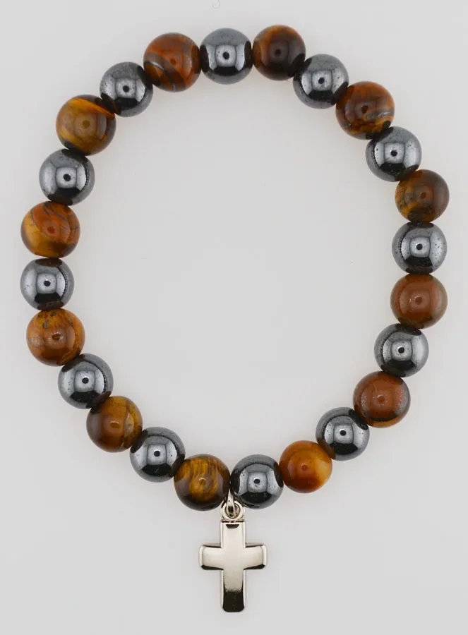 Edelsteen Armband - Tijgeroog en Hematiet (pic 1)