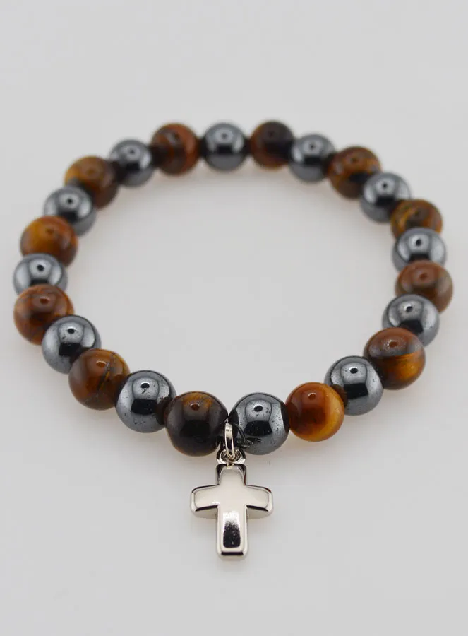 Edelsteen Armband - Tijgeroog en Hematiet (pic 2)
