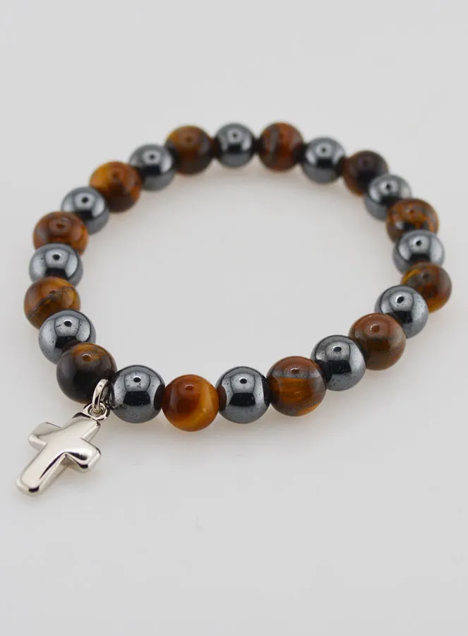 Edelsteen Armband - Tijgeroog en Hematiet (pic 3)