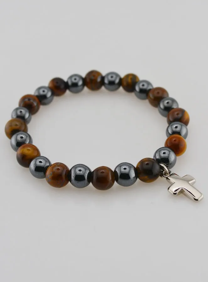 Edelsteen Armband - Tijgeroog en Hematiet (pic 4)