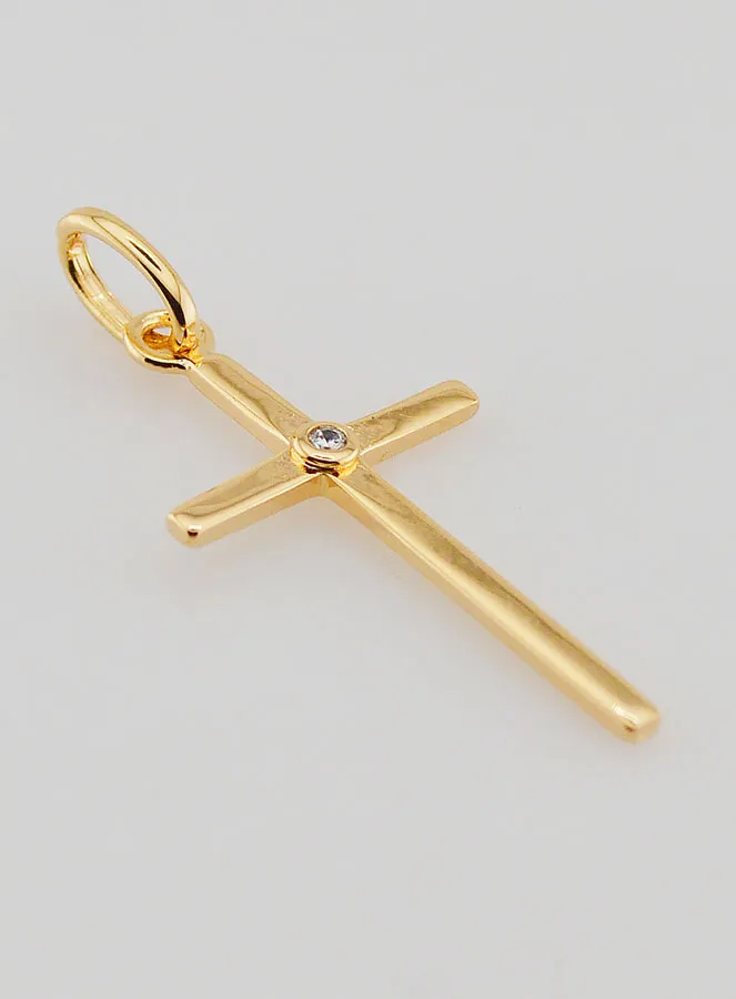 Vergulde Kruis Hanger met Zirkonium (pic 3)