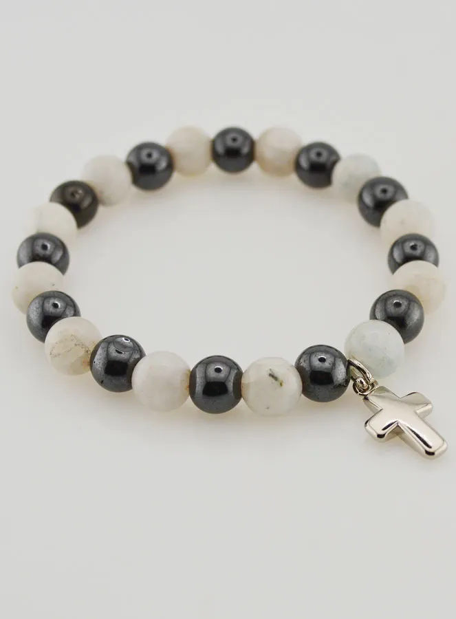 Edelsteen Armband - Hematiet en Maansteen (pic 3)