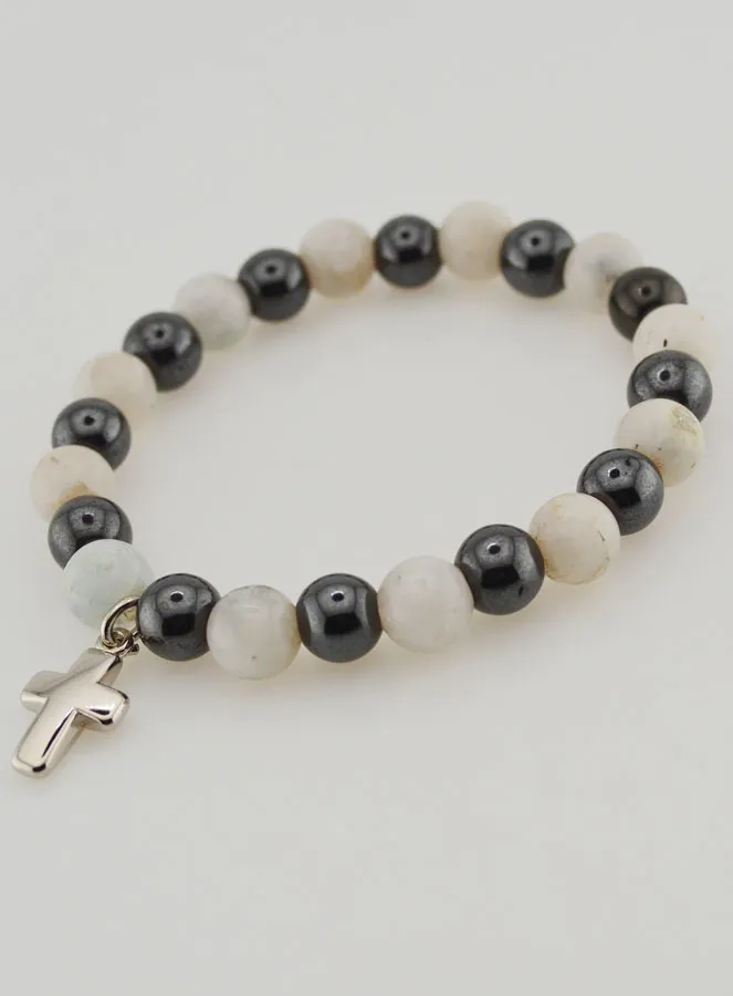 Edelsteen Armband - Hematiet en Maansteen (pic 4)