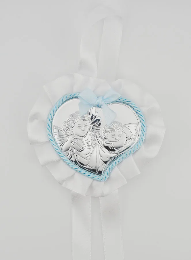 Doopcadeau - Medaillon voor Babywieg Hart en Bescherm Engel (pic 1)