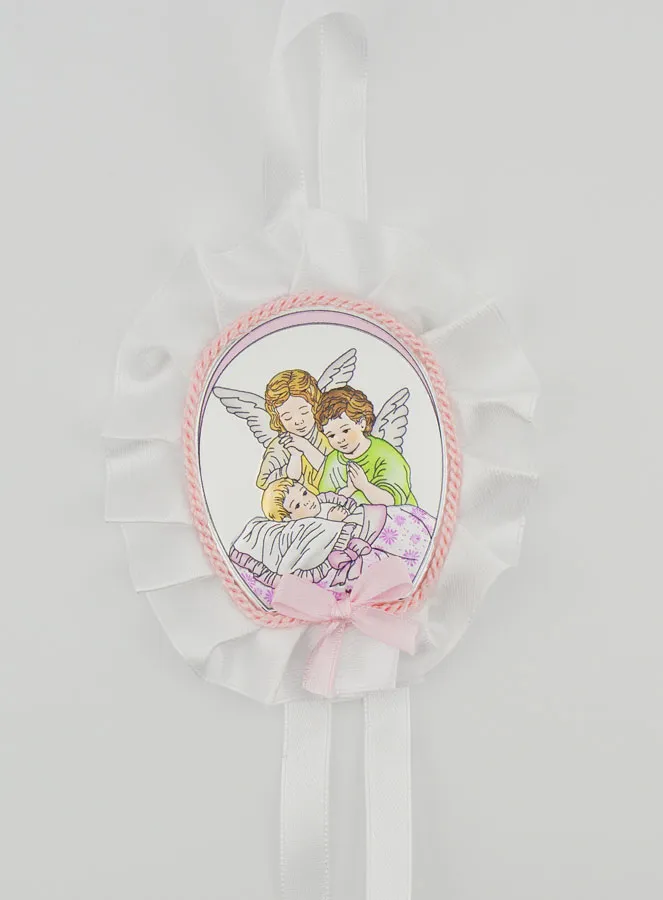 Doopcadeau - Medaillon voor Babywieg met Beschermengelen (pic 1)