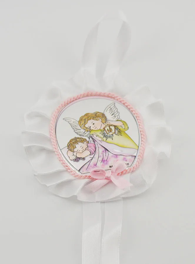 Doopcadeau - Medaillon voor Babywieg Engel met Lantaarn (pic 2)