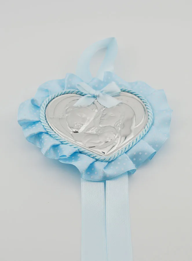 Doop Geschenk - Medaillon voor Babywieg Hart Heilige Familie (pic 2)