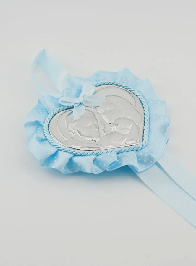 Doop Geschenk - Medaillon voor Babywieg Hart Heilige Familie (pic 3)