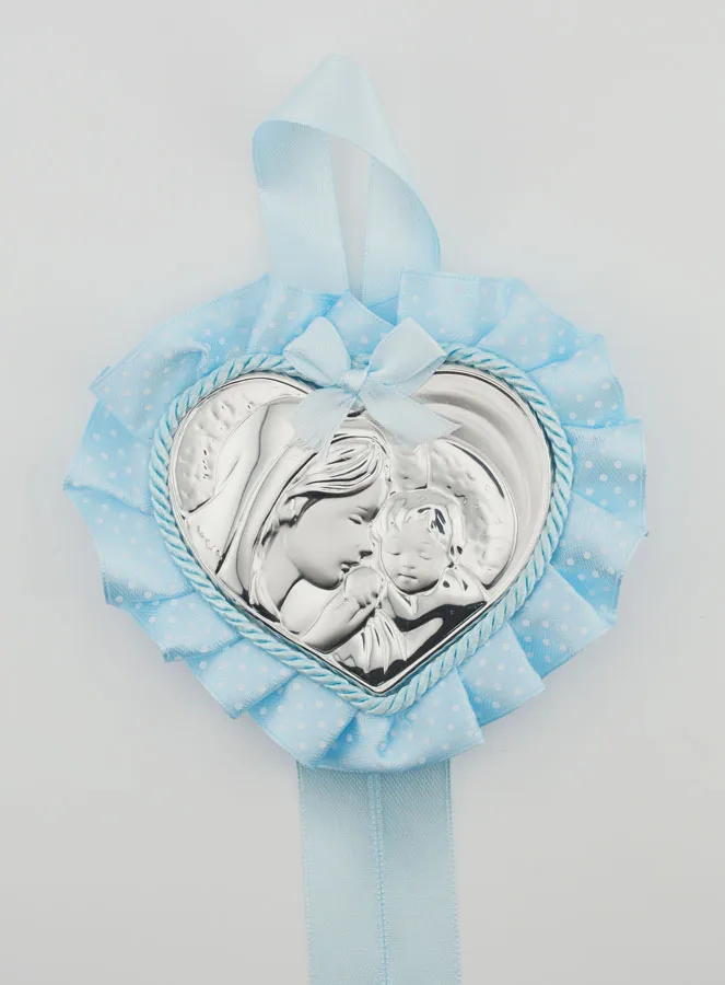 Doopcadeau -  Medaillon voor Babywieg Maria en Kind (pic 1)