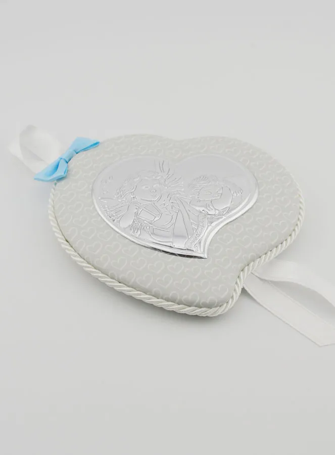 Doopcadeau Jongen - Lederen Wieg-Medaillon - Engel met Lantaarn (pic 2)