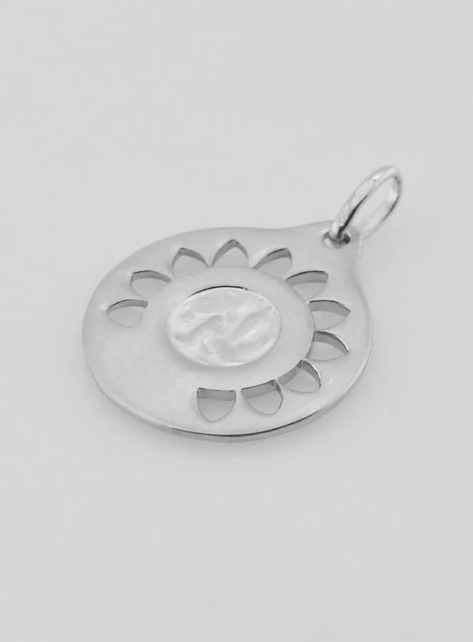 Opengewerkte Hanger Maagd Maria van 925 Zilver - 20mm (pic 4)