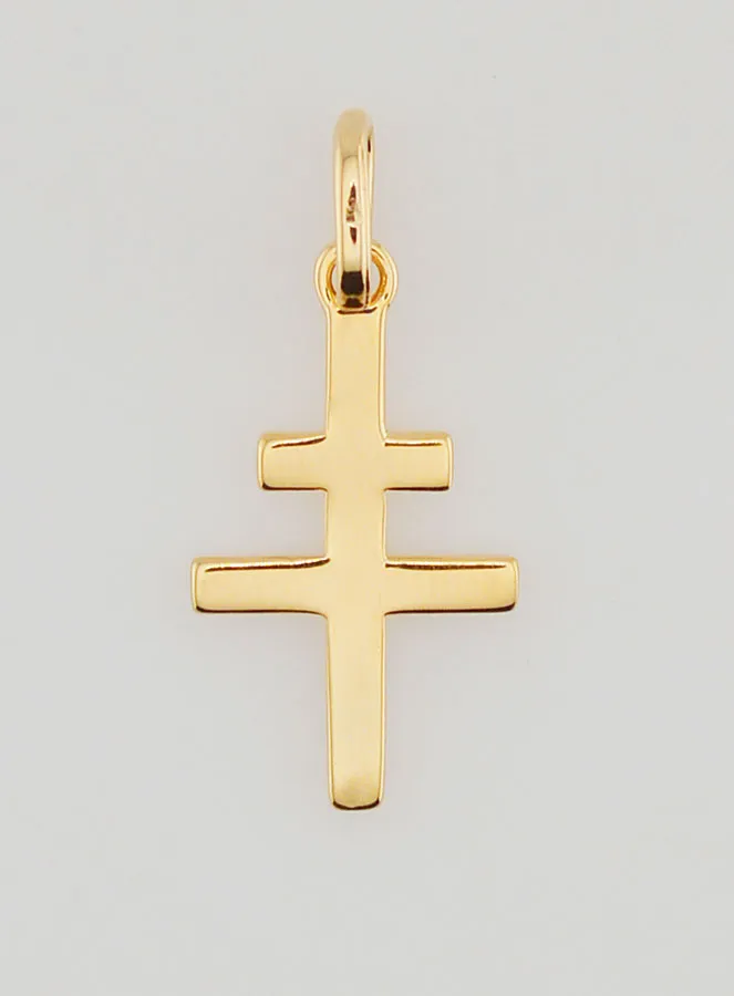 Hanger Kruis van Lotharingen Verguld - 18mm (pic 1)