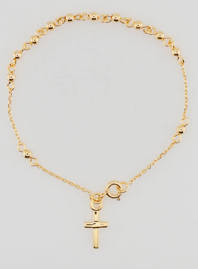 Religieuze Armband met Kruis - Verguld (pic 1)