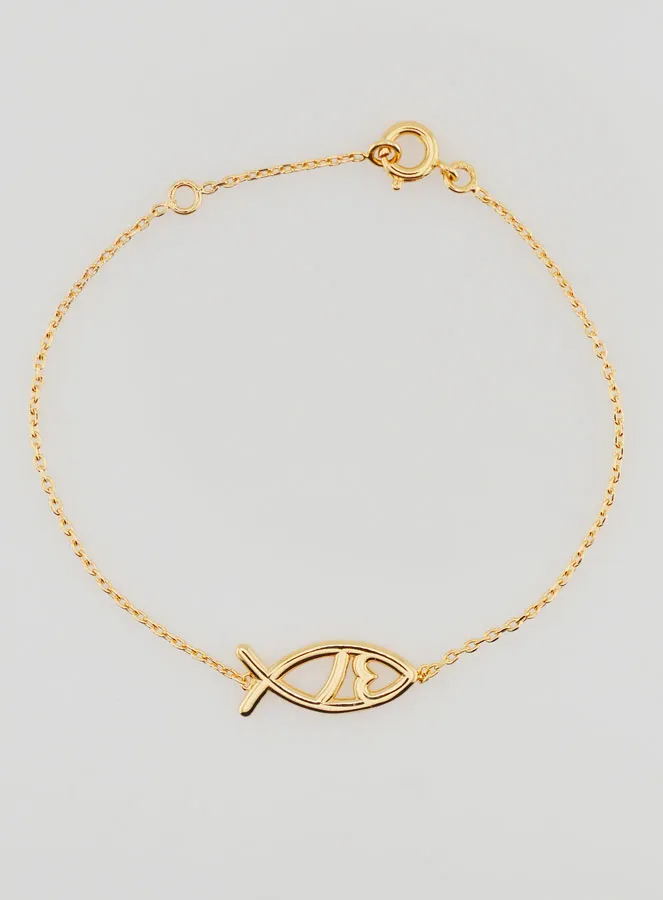 Religieuze Armband Ichthus - Verguld (pic 1)