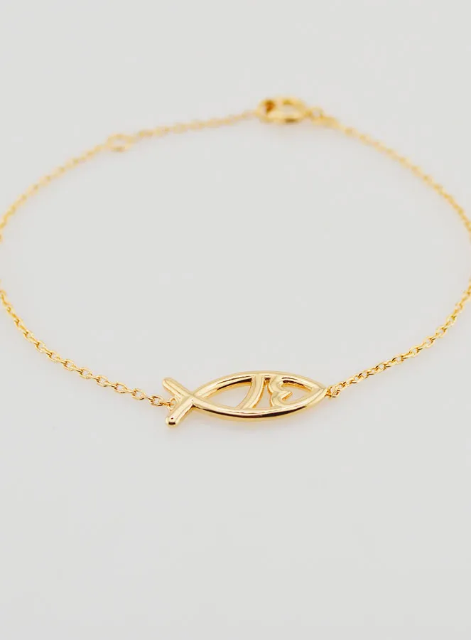 Religieuze Armband Ichthus - Verguld (pic 2)