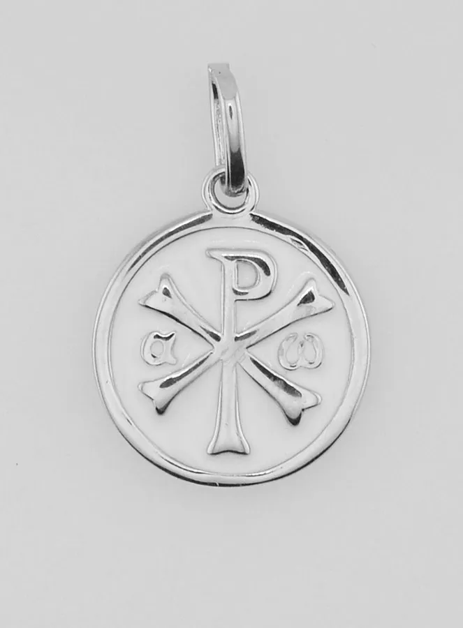 Hanger Christus Monogram Zilver en Emaille - 15mm (pic 1)