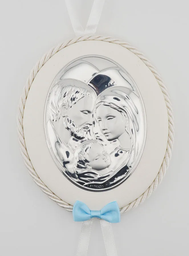 Doopcadeau voor Jongen -  Medaillon voor Babywieg Heilige Familie (pic 1)