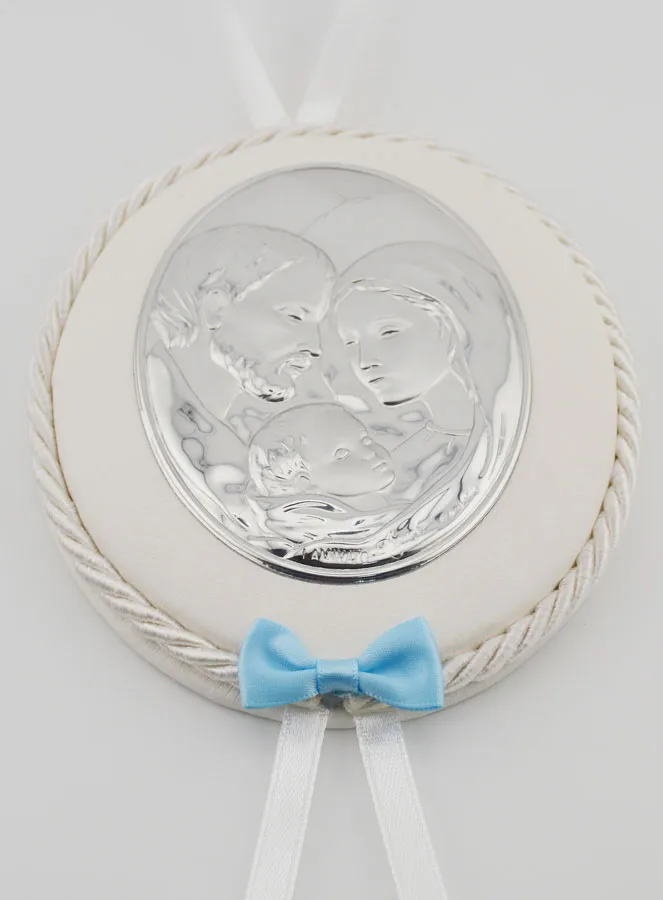 Doopcadeau voor Jongen -  Medaillon voor Babywieg Heilige Familie (pic 2)