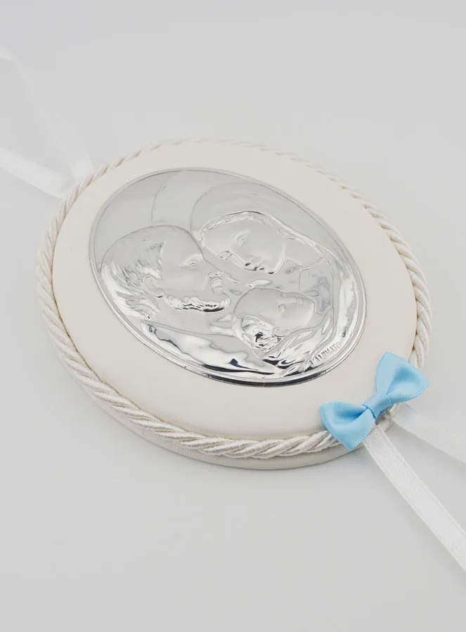 Doopcadeau voor Jongen -  Medaillon voor Babywieg Heilige Familie (pic 3)