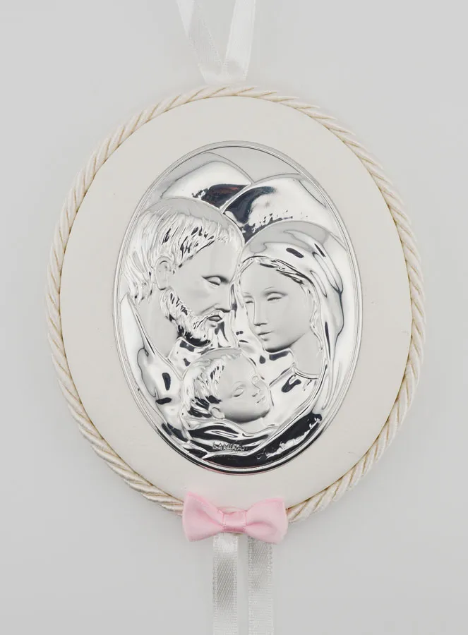 Doopcadeau voor Meisje -  Medaillon voor Babywieg Heilige Familie (pic 1)