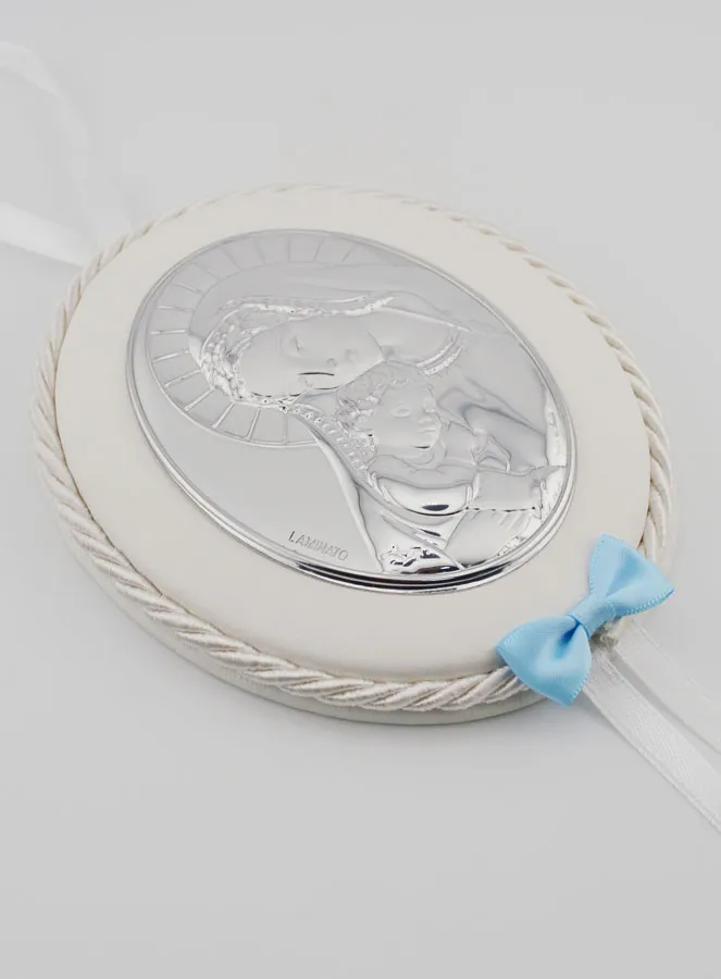 Doopcadeau voor Jongen -  Medaillon voor Babywieg Maria met Kind (pic 3)