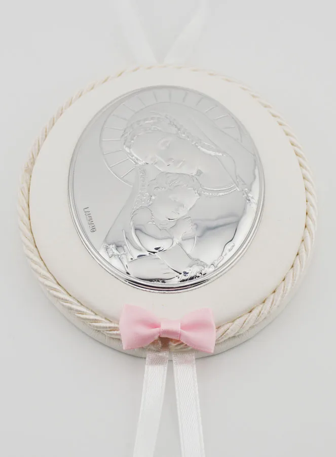 Doopcadeau voor Meisje -  Medaillon voor Babywieg Maria met Kind (pic 2)