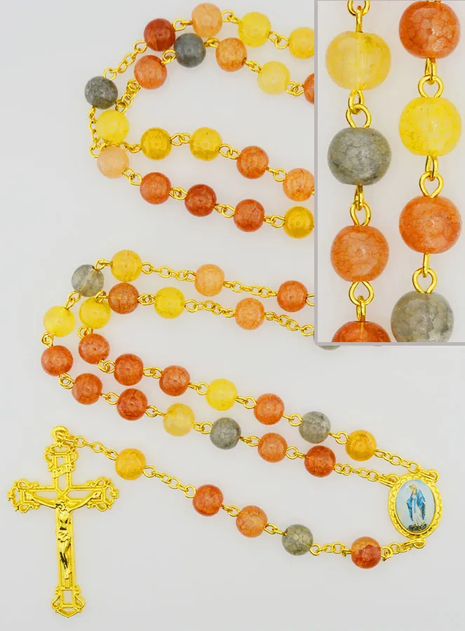 Rozenkrans Maria Wonderdadige met Glazen Kralen - Multicolor (pic 1)