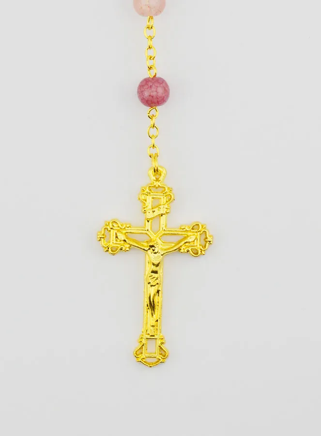 Rozenkrans met Paarse Glas Kralen - Maria Wonderdadige (pic 3)