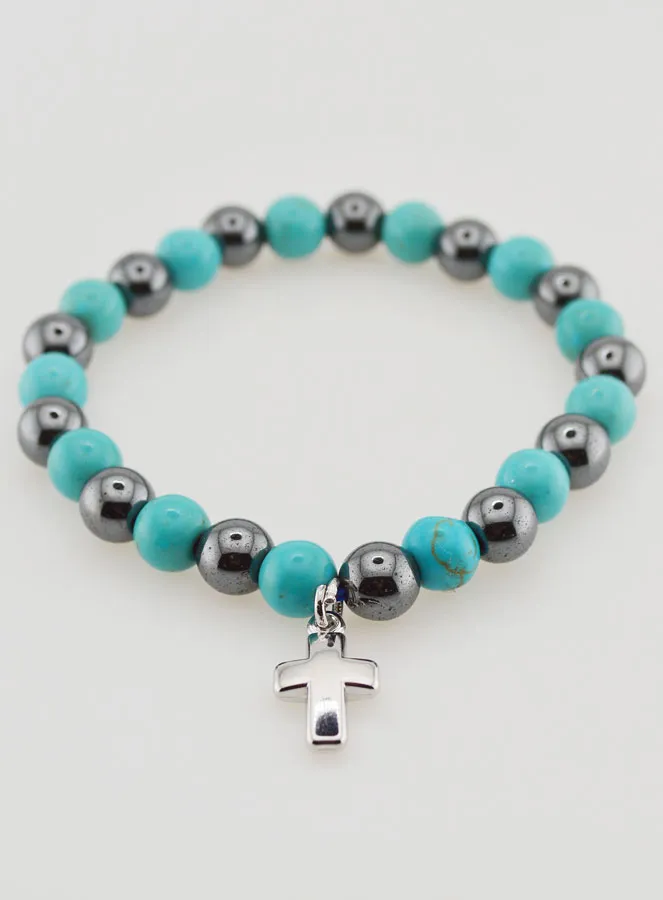 Edelstenen Armband - Hematiet en Turkoois (pic 2)