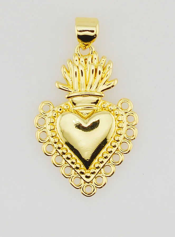 Ex-Voto Hanger van Goudkleurig Messing - 25mm (pic 1)