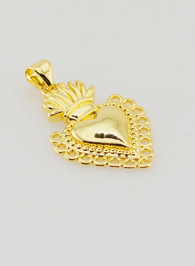 Ex-Voto Hanger van Goudkleurig Messing - 25mm (pic 3)