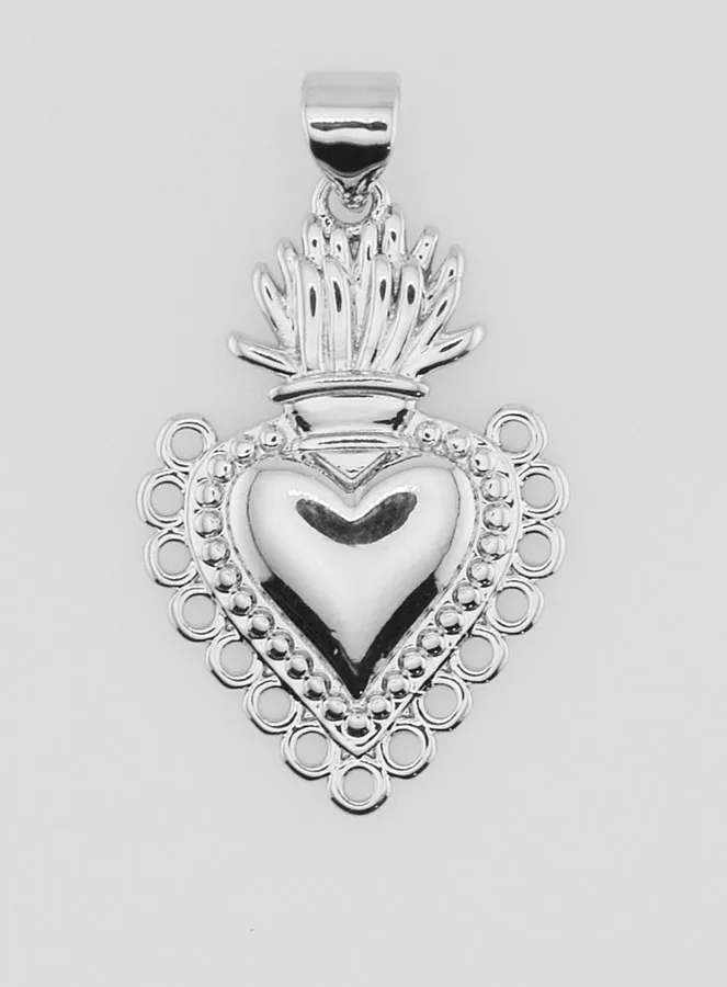 Ex-Voto Hanger van Zilverkleurig Messing - 25mm (pic 1)