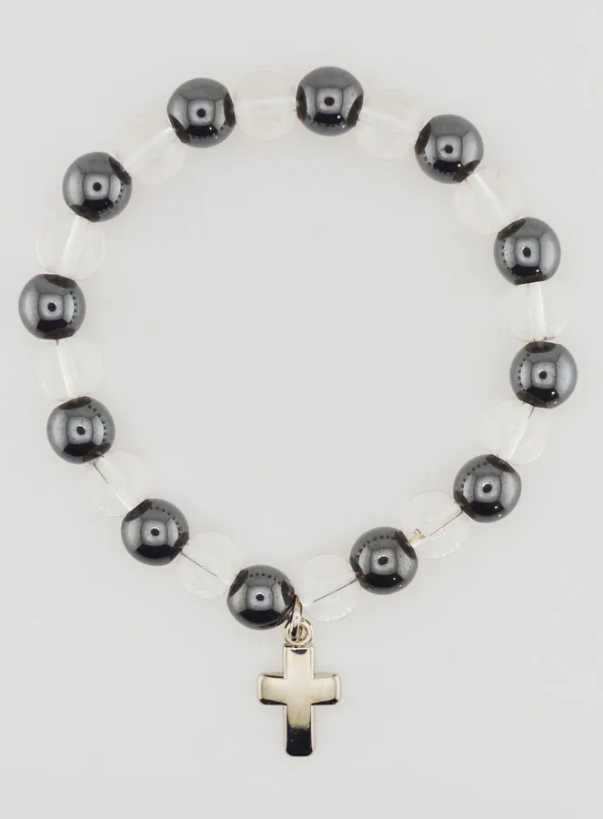 Edelsteen Armband Hematiet en Bergkristal (pic 1)