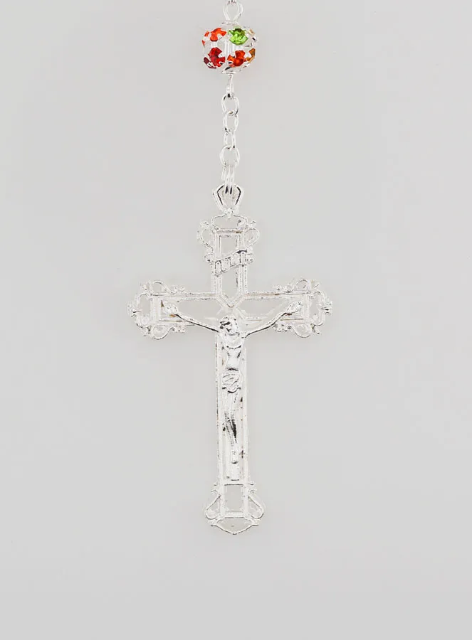 Rozenkrans Maria Wonderdadige Bonte Kralen met Zetting (pic 3)