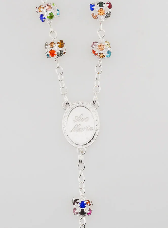 Rozenkrans Maria Wonderdadige Bonte Kralen met Zetting (pic 4)