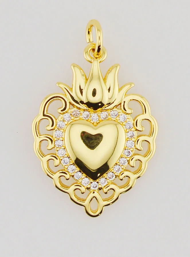 Ex-Voto Hanger van Goudkleurig Messing  - 22mm (pic 1)