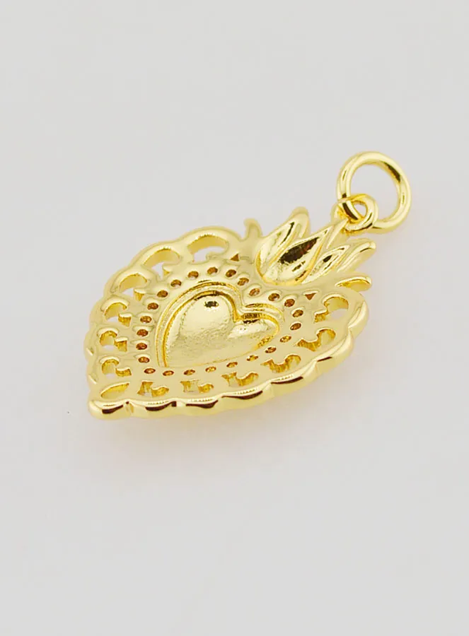 Ex-Voto Hanger van Goudkleurig Messing  - 22mm (pic 4)