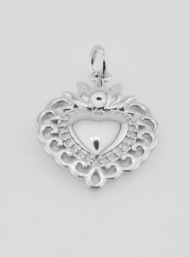 Ex-Voto Hanger van Zilverkleurig Messing - 22mm (pic 2)