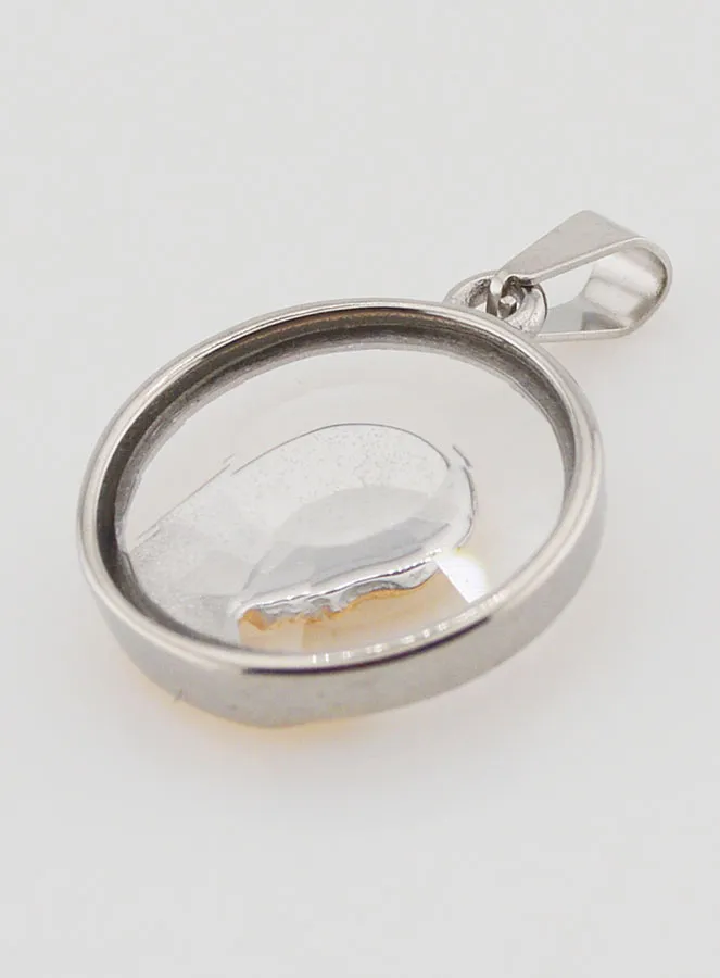 Hanger Maria in Gebed 20mm - Glas en Roestvrij Staal (pic 4)