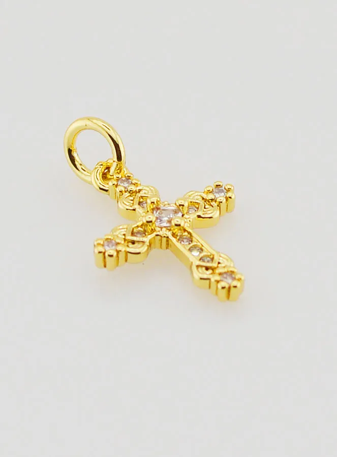 Barok Kruis Hanger Goudkleurig - 15mm (pic 3)