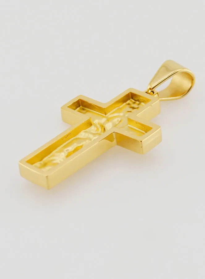 Pelgrimskruis van Goudkleurig Roestvrij Staal - 35mm (pic 4)