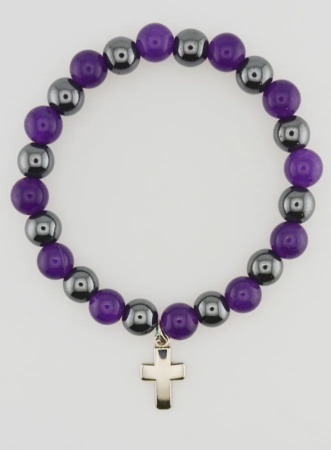 Edelsteen Armband Hematiet en Amethist (pic 1)