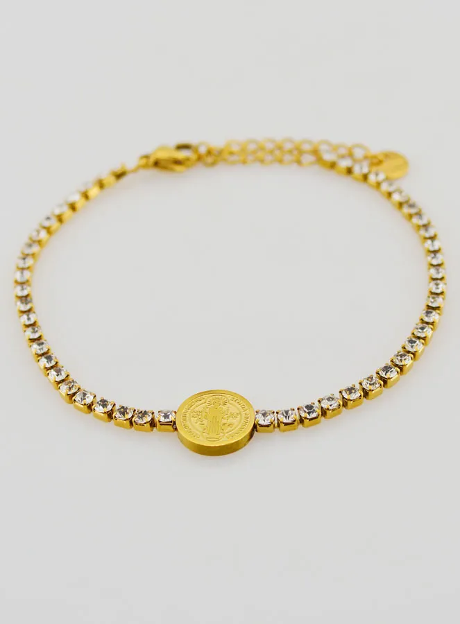 Armband Sint Benedictus van Goudkleurig Roestvrij Staal (pic 2)