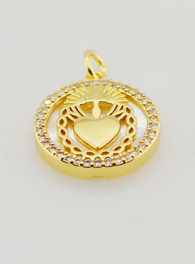 Ex Voto Hanger Parelmoer en Strass - 16mm (pic 2)