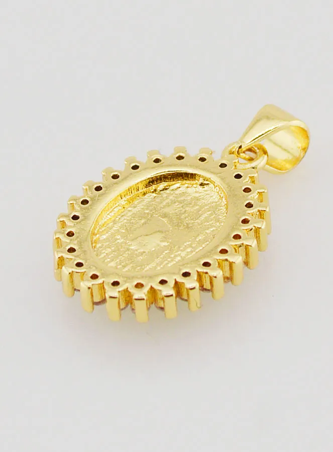 Groene Medaille Maria Wonderdadige - 17mm (pic 4)