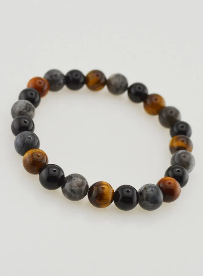 Armband van Tijgeroog - Onyx - Larvikiet - 8mm (pic 3)
